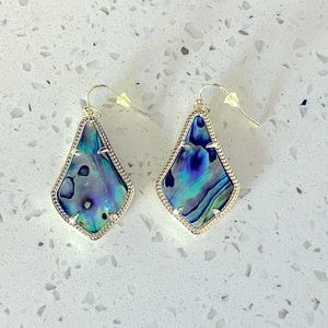 Kendra Scott Gold Drop Earrings in Abalone Shell